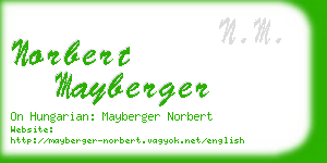 norbert mayberger business card